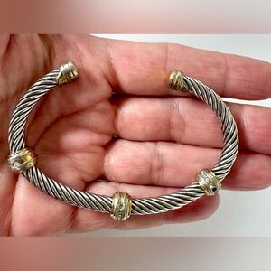 Twisted Cable Silver-tone & Gold-Tone Women's Bracelet #1533